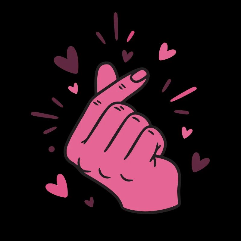 Kpop Musique coréenne Doigts mignons Cœur Amour Corée