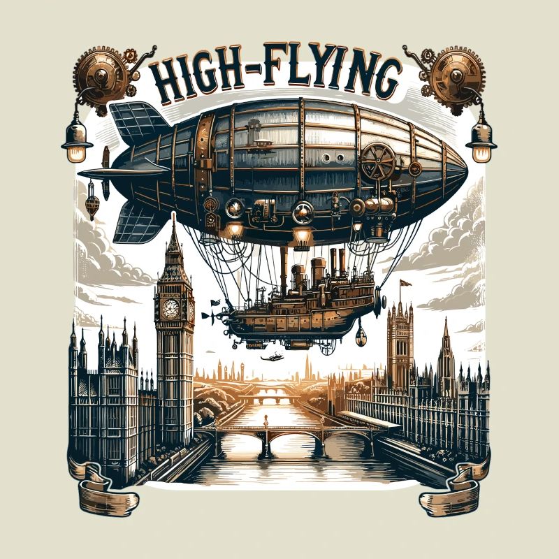 Dirigeable volant au-dessus de Londres