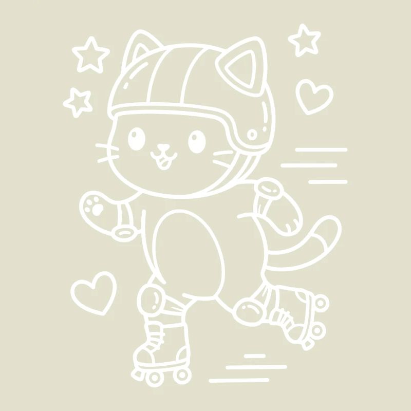 Roller Skate Kawaii Cat