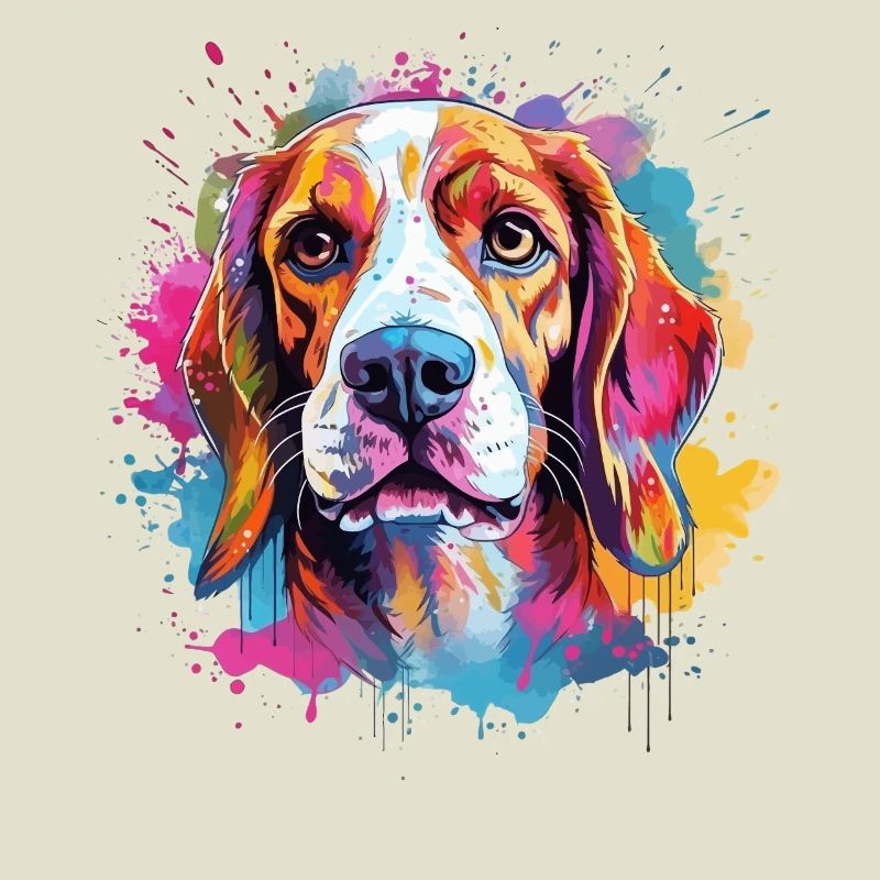 Art coloré de chien éclaboussé Beagle