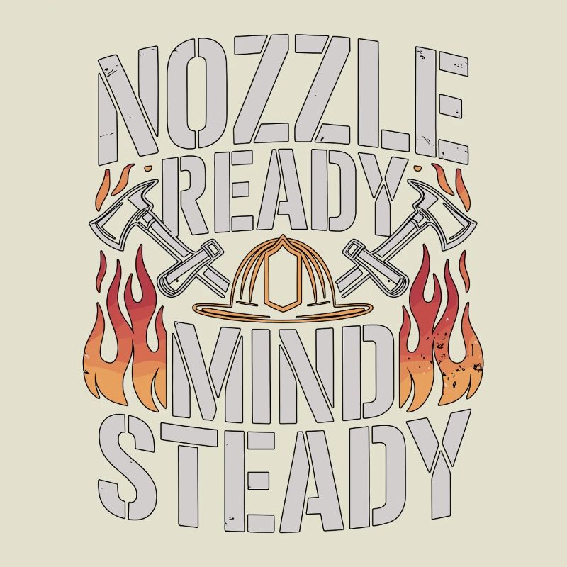 Fire Engineer Nozzle Ready Mind Steady Firefighter
