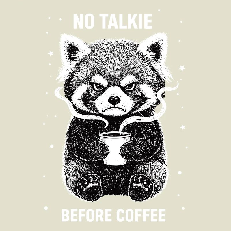 Pas de conversation devant le panda roux amateur de café