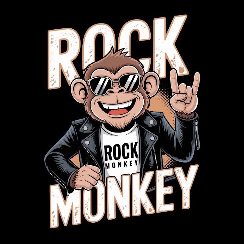  Rock Monkey Affe Rocker Sonnenbrille Lederjacke