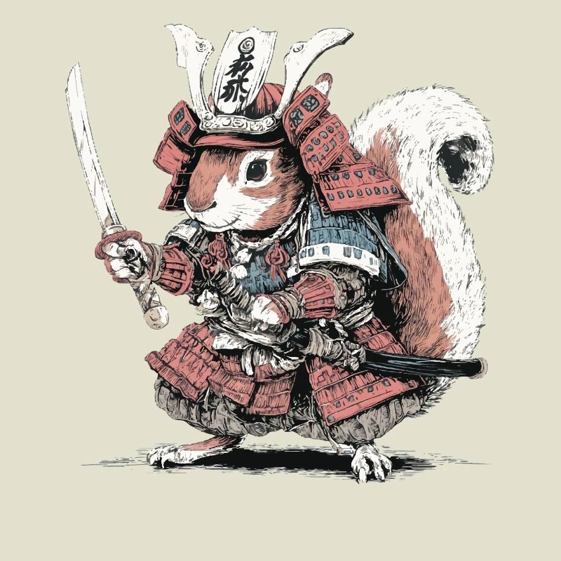 Eichhörnchen-Samurai-Rüstung
