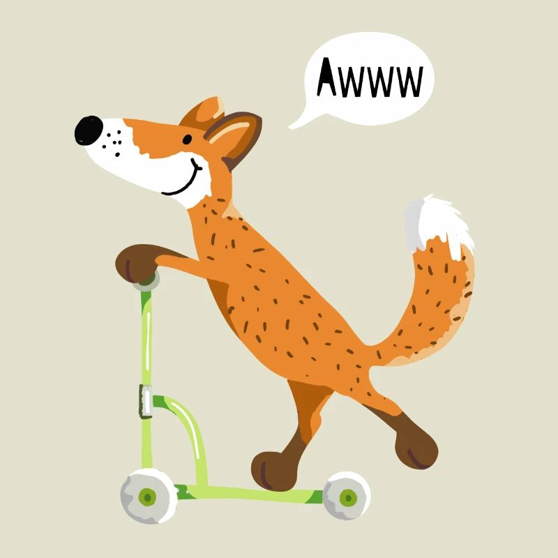 renard rusé peu avec son scooter vert