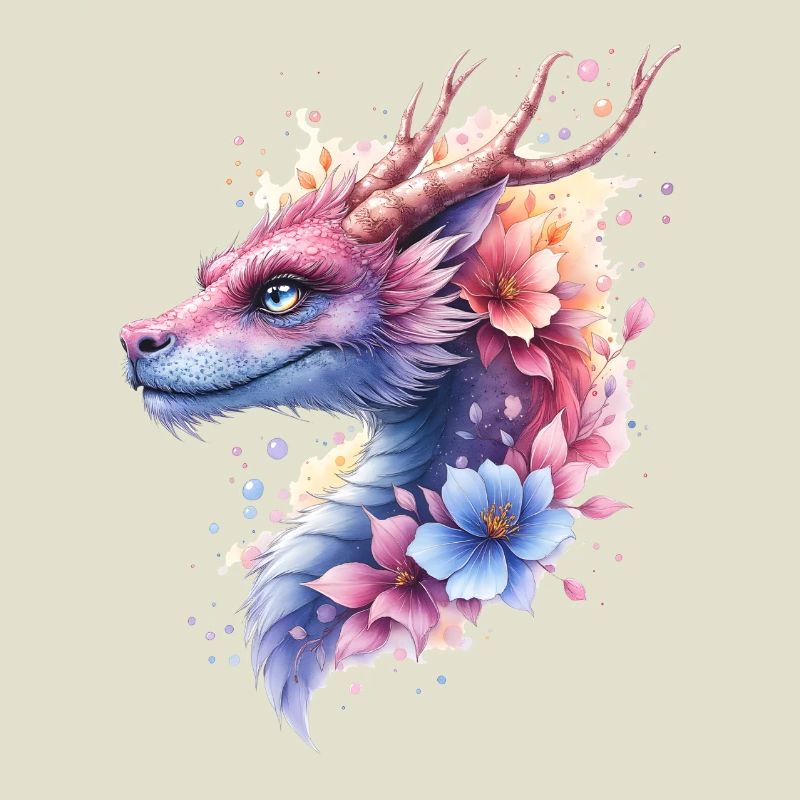 Dragon Fleur Bleu
