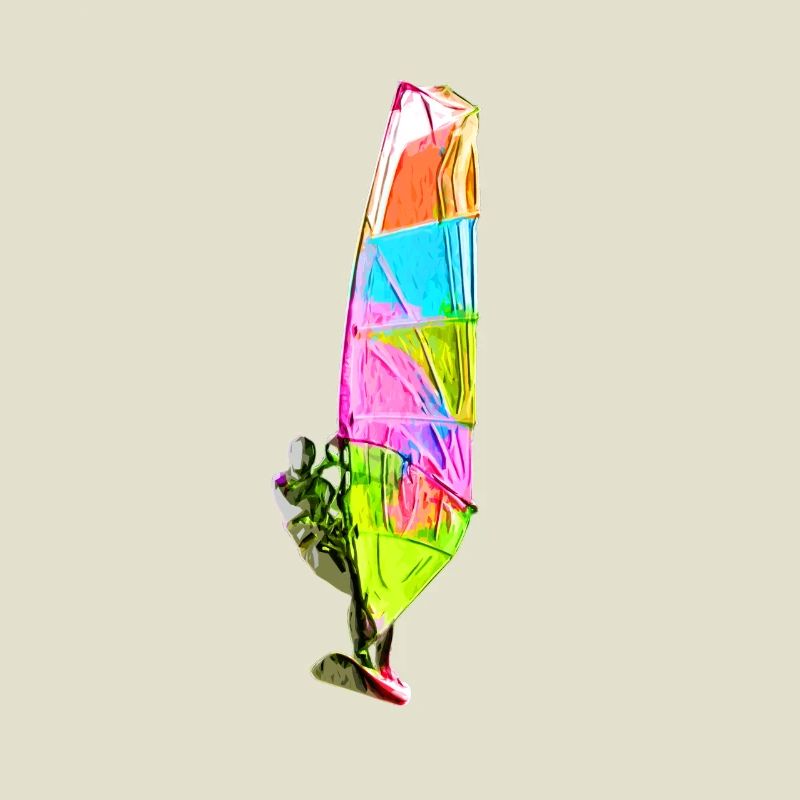 Bunter Windsurfer