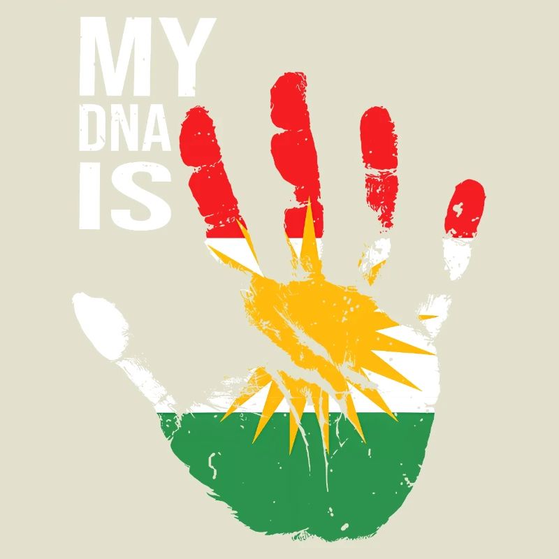 Kurdes du Kurdistan Conception à la main avec drapeau