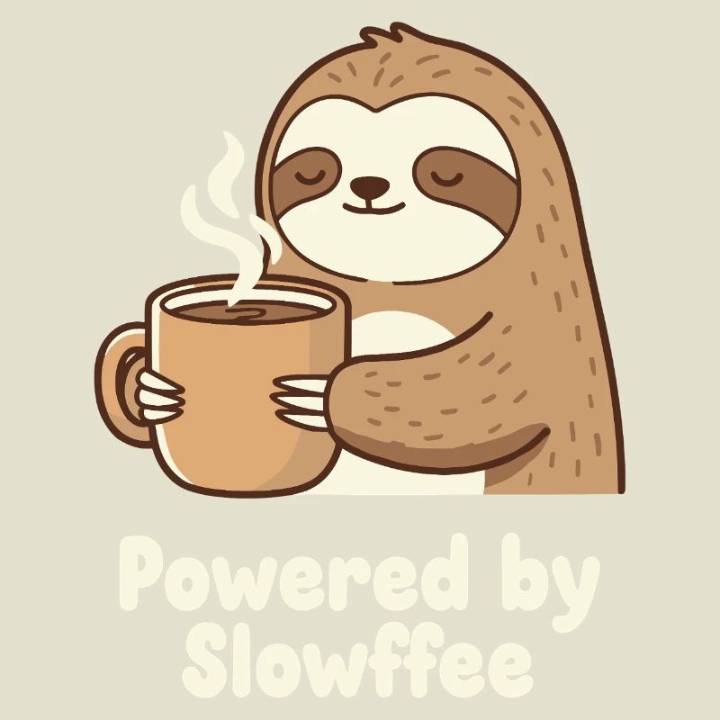 Faultier Kaffee Power Illustration