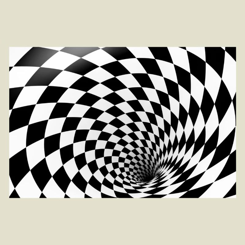 Spirale hypnotique en damier