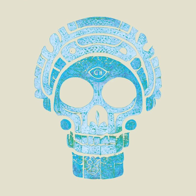 Blauer Maya-Schädel