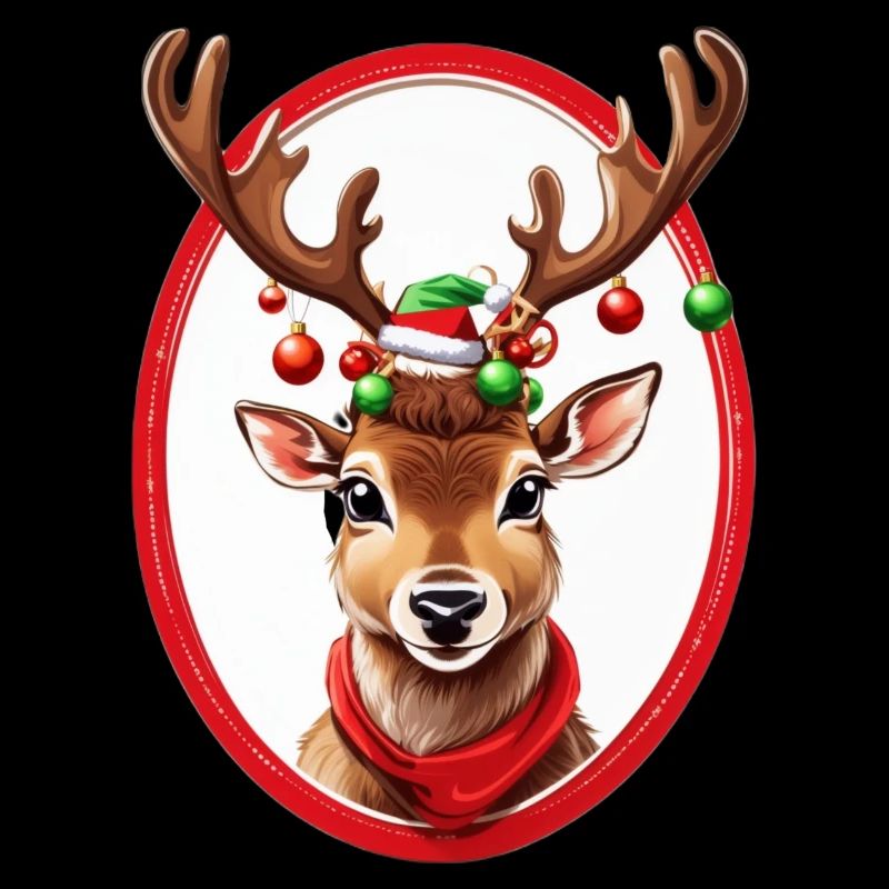 Rentier mit Weihnachtskugeln