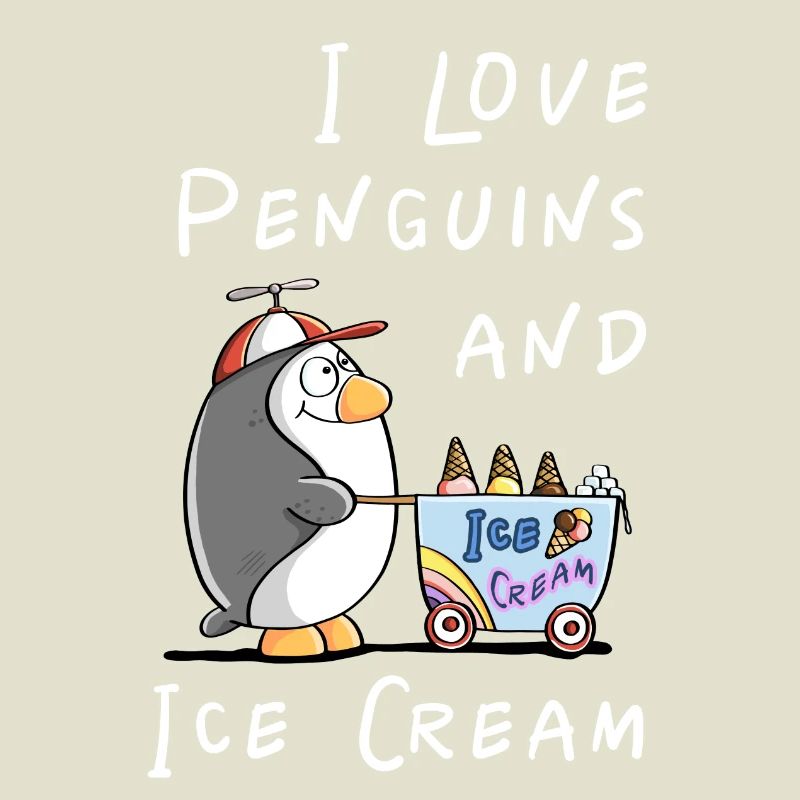 I Love Penguins and Eiscreme - Pinguin Eis Comic