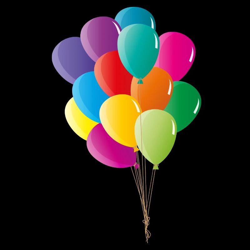 Fröhliche bunte Luftballons in kräftigen Farben