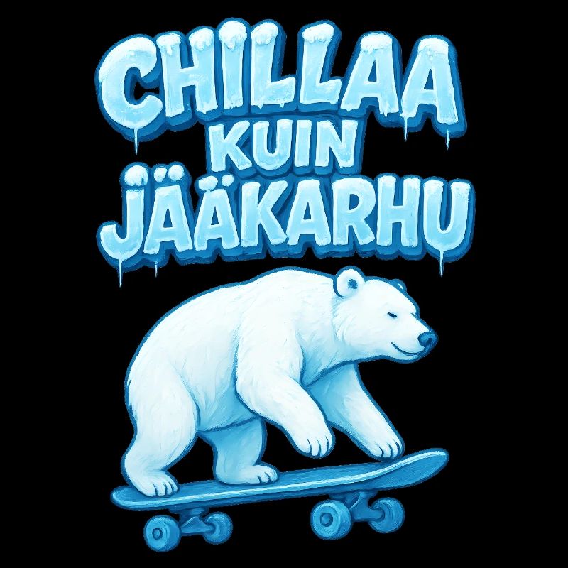 Chillen wie ein Eisbär beim Skateboarden
