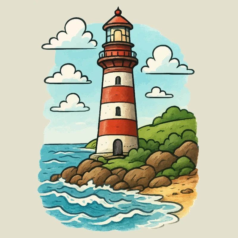Lighthouse on the coastal path