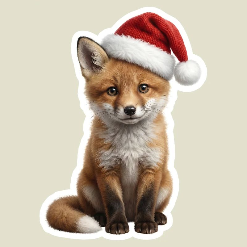 Clever fox is waiting for the presents