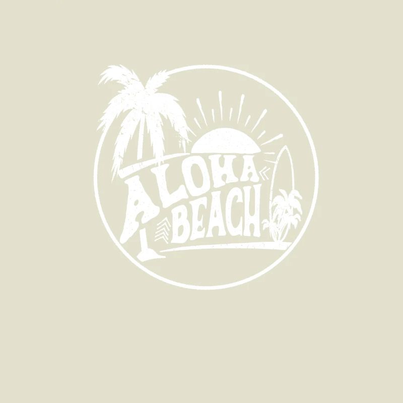 Aloha Beach Badge Palm Trees Sunset