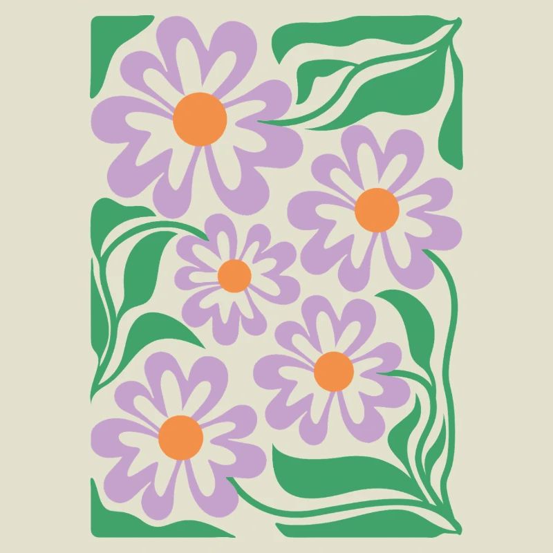 Lila Blumen Muster Boho Flora 