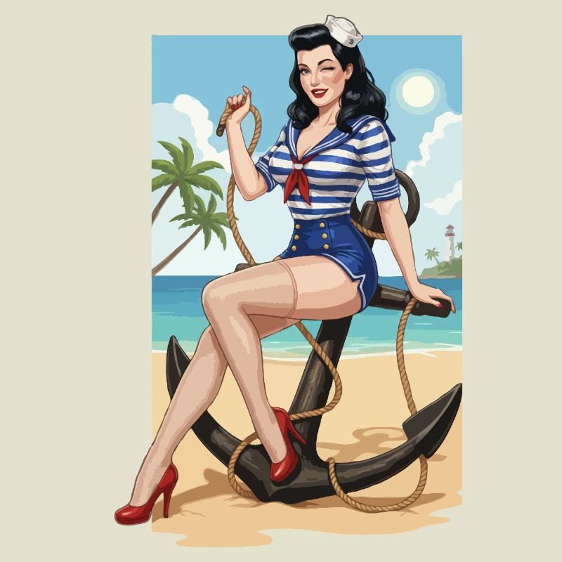 Pin-up de marin de plage