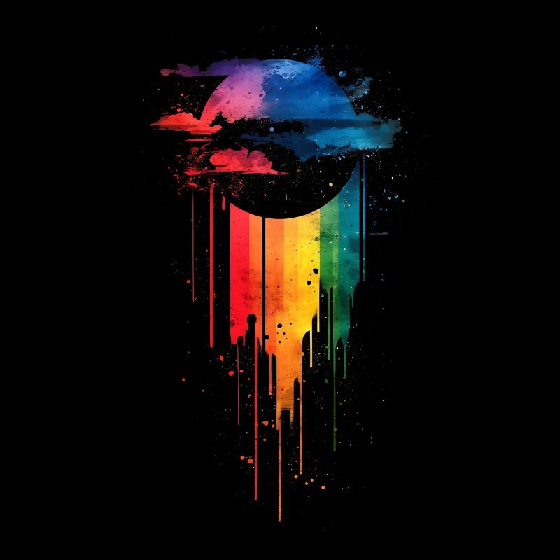 Subtle and Cool Dripping Pride Flag Rainbow Design