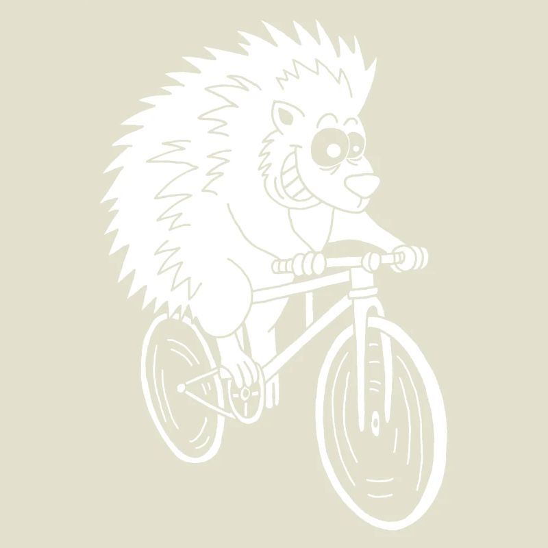 hérisson blanc à vélo