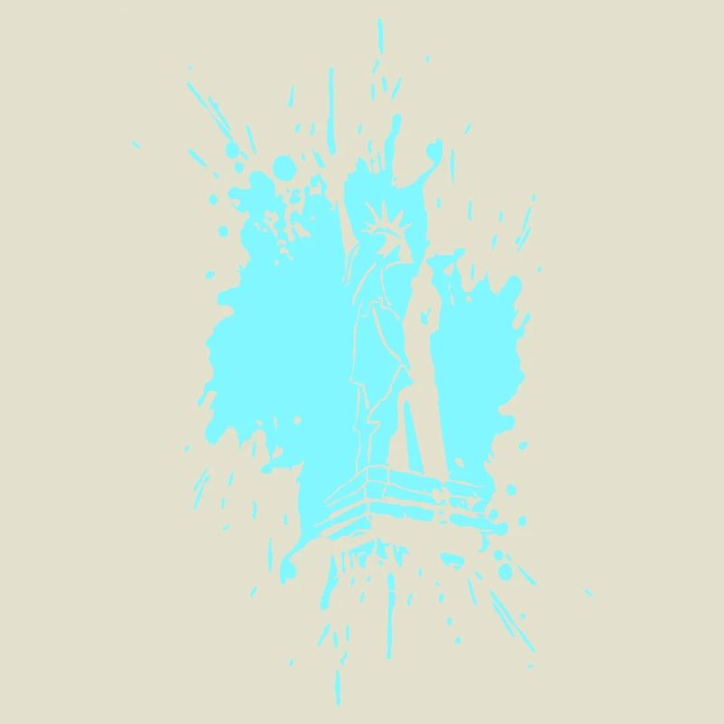 Freiheitsstatue in a Splash > Vectorgraphic