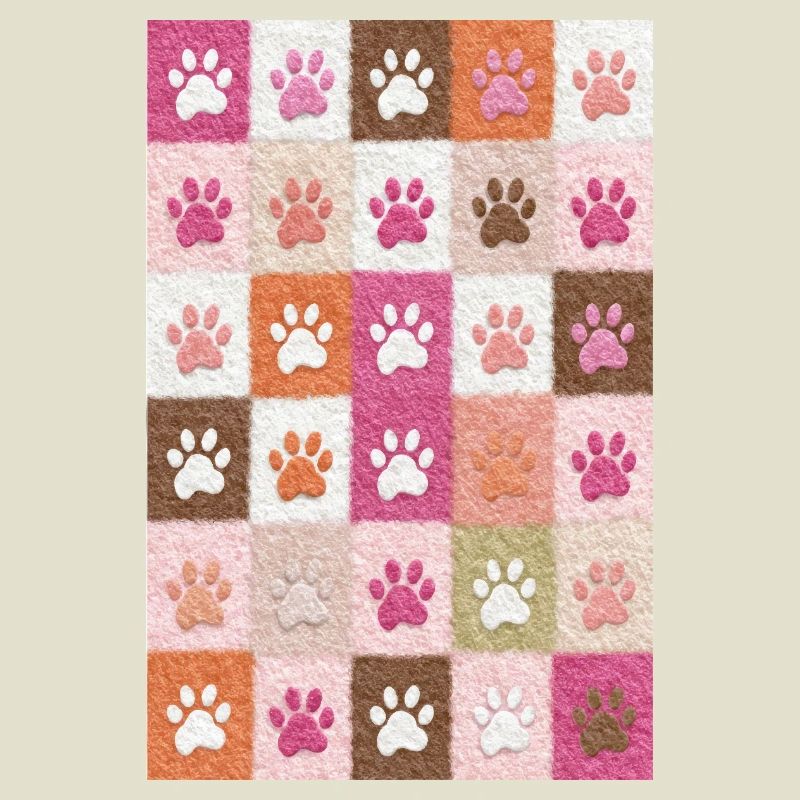 Pawprint Patchwork Plush Squares