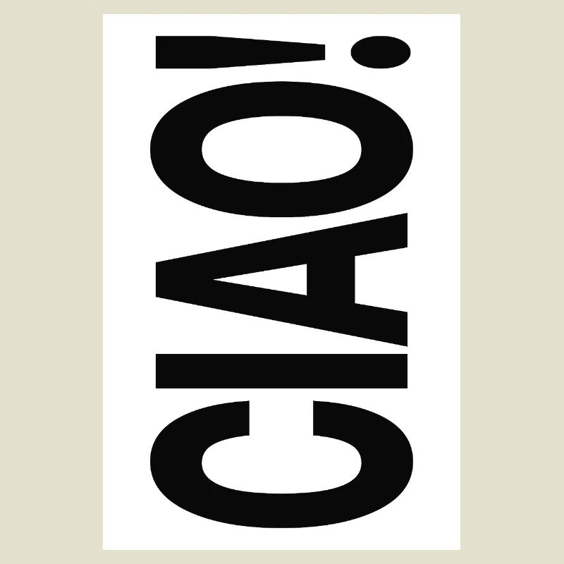 Ciao Typography Vertical Minimal Design