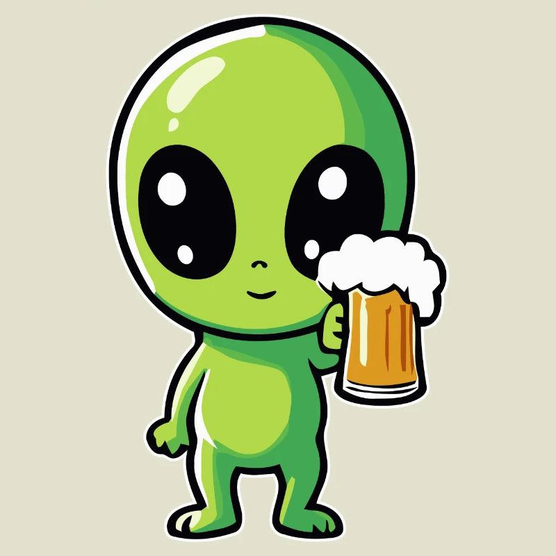 Alien mit Bier