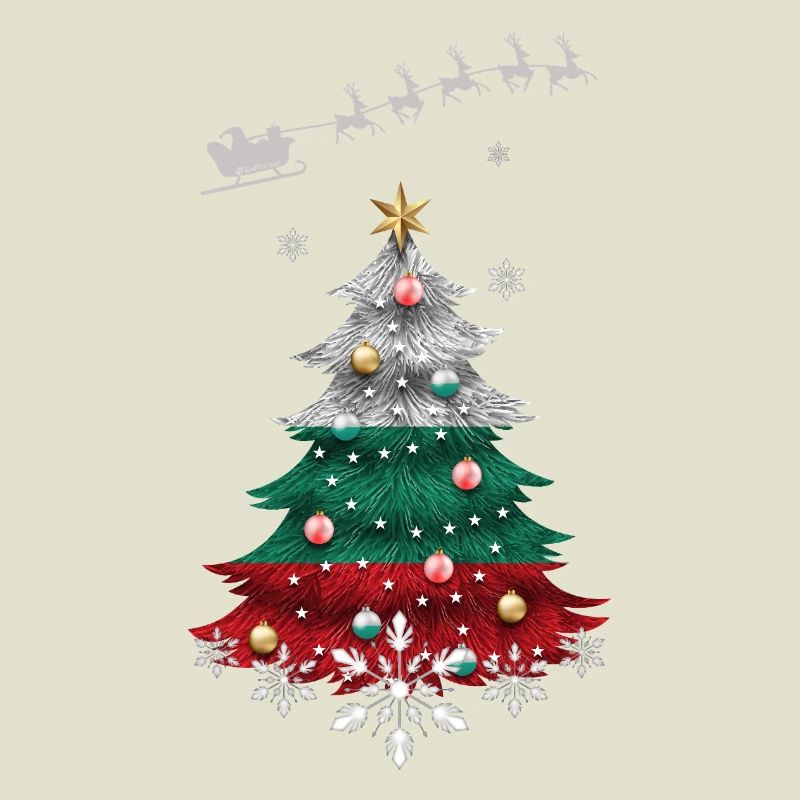 Sapin de Noël avec drapeau bulgare