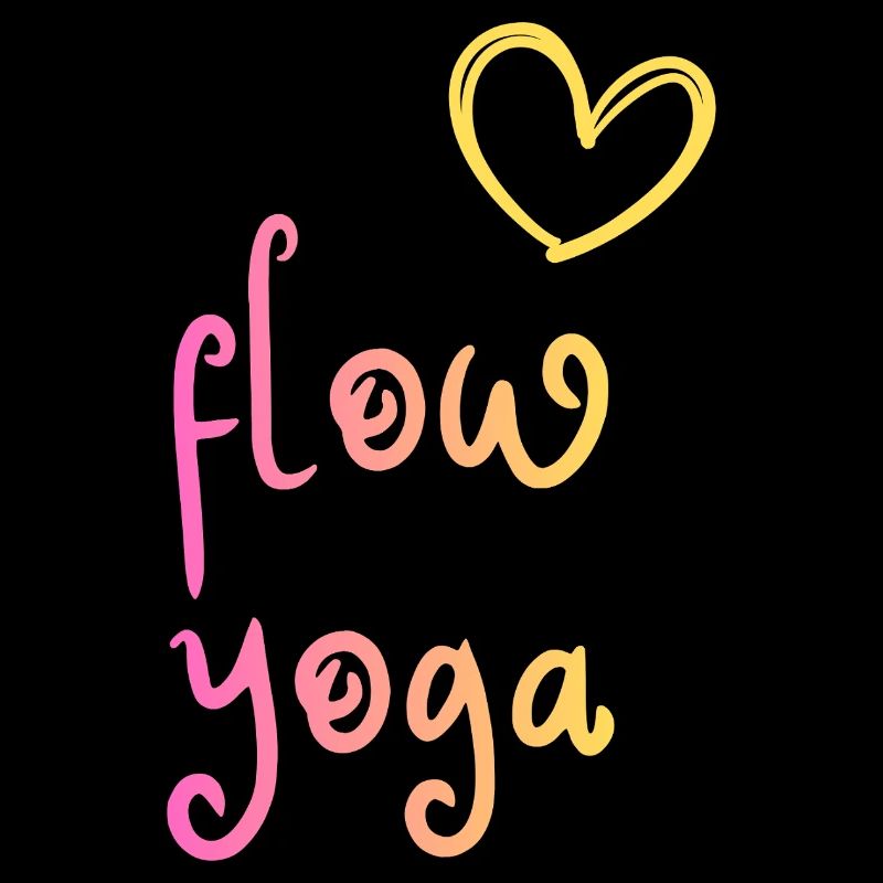 Flow Yoga - buntes Design mit Herz