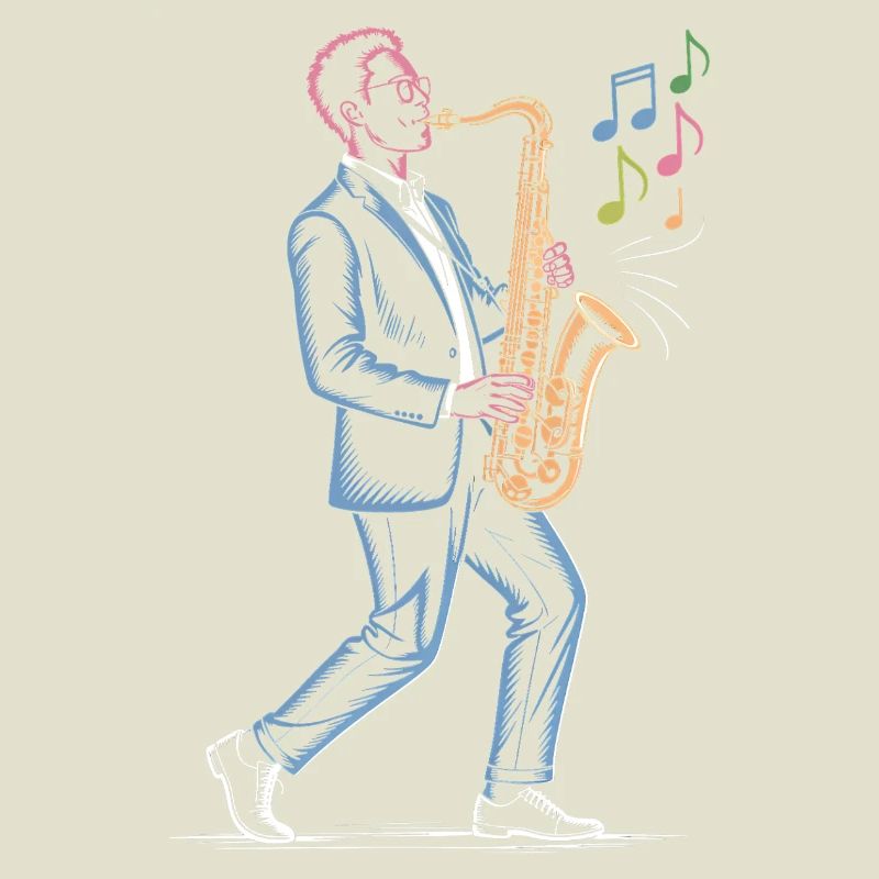Saxophone Player Playing Sax Art Print