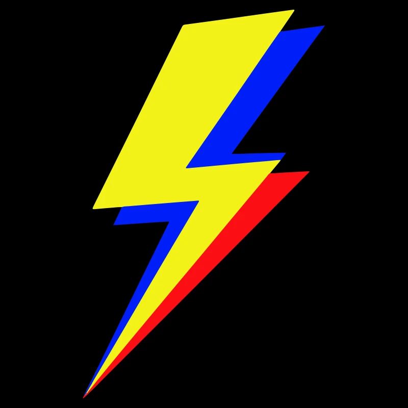 Geometric multicolor lightning bolt