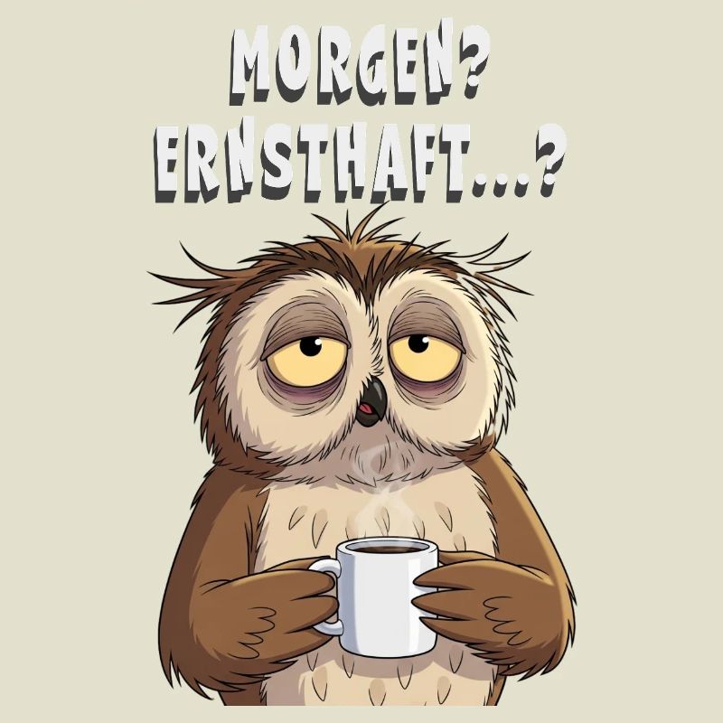 Morgenmuffel Eule Kaffee Geschenk Schlafshirt