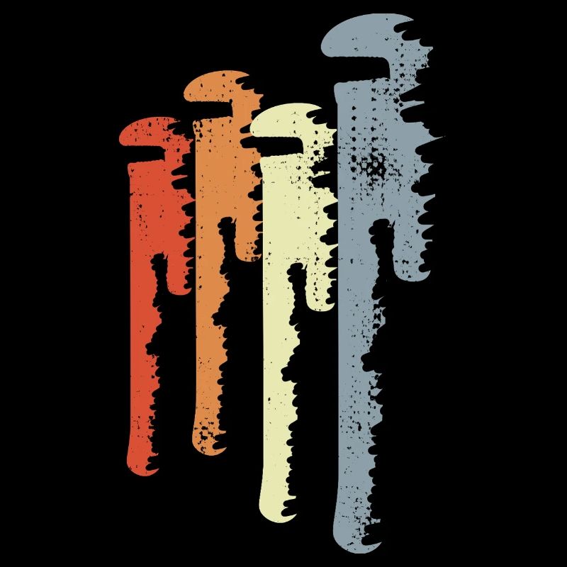 Vintage Pipe Wrench Sketch