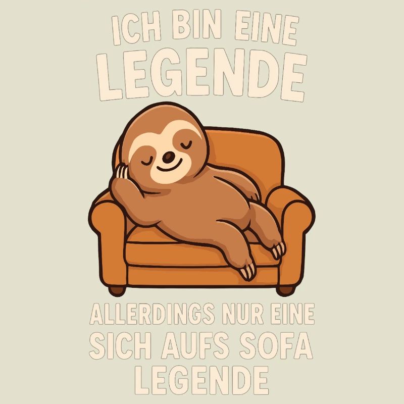 Faultier Sofa Legende Lustiger Spruch