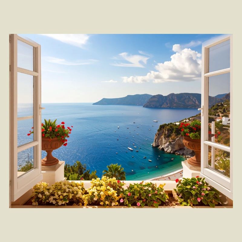 Panoramablick auf die Mittelmeerküste