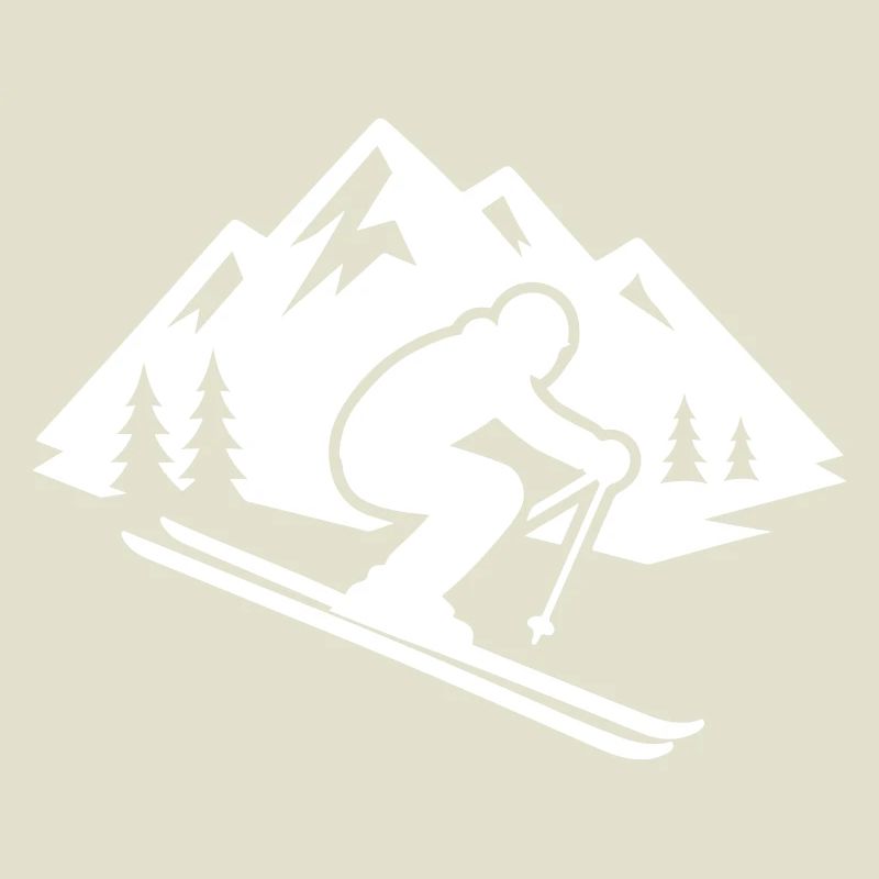 Ski Silhouette Mountains Slope