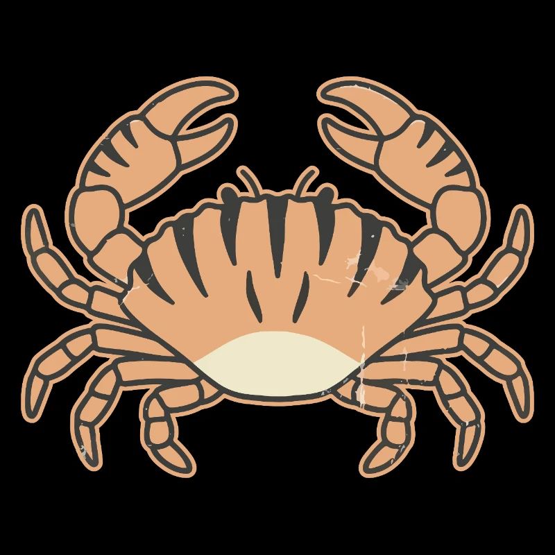 Crabe stylisé à rayures tigrées