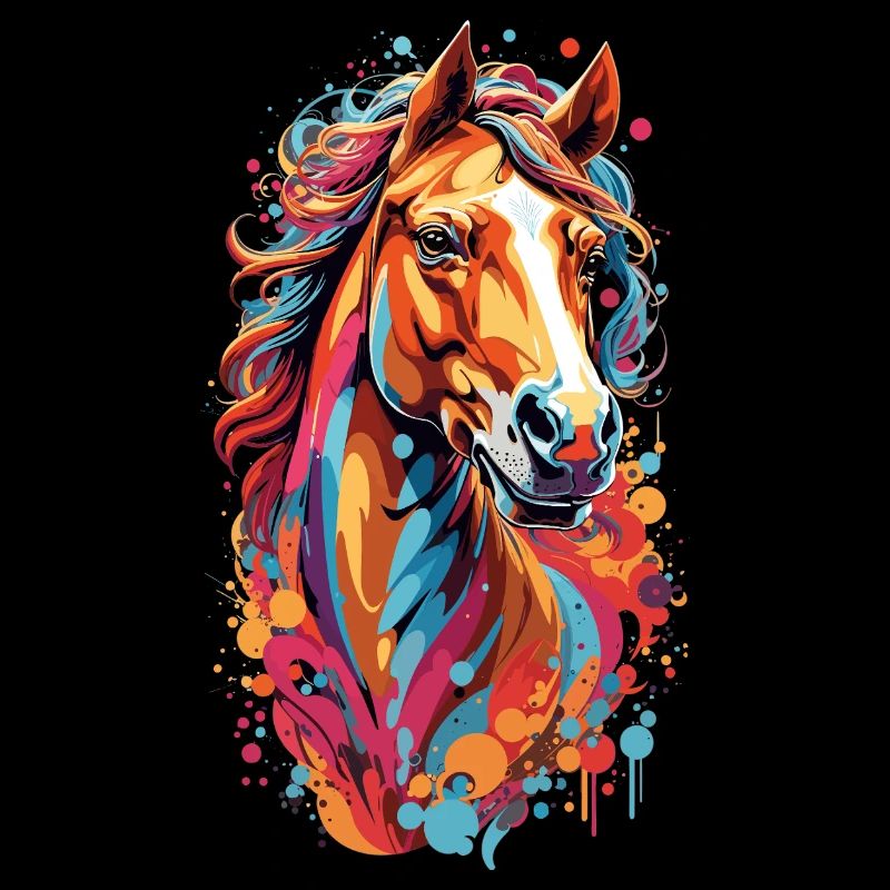 Tempête de couleurs Tête de cheval