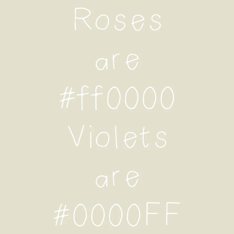 Hex-Farbcode Witz für Entwickler, Coder und Web...