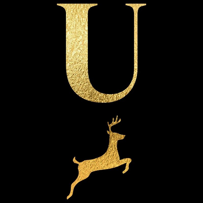Buchstabe u goldener Hirsch - Geschenkidee