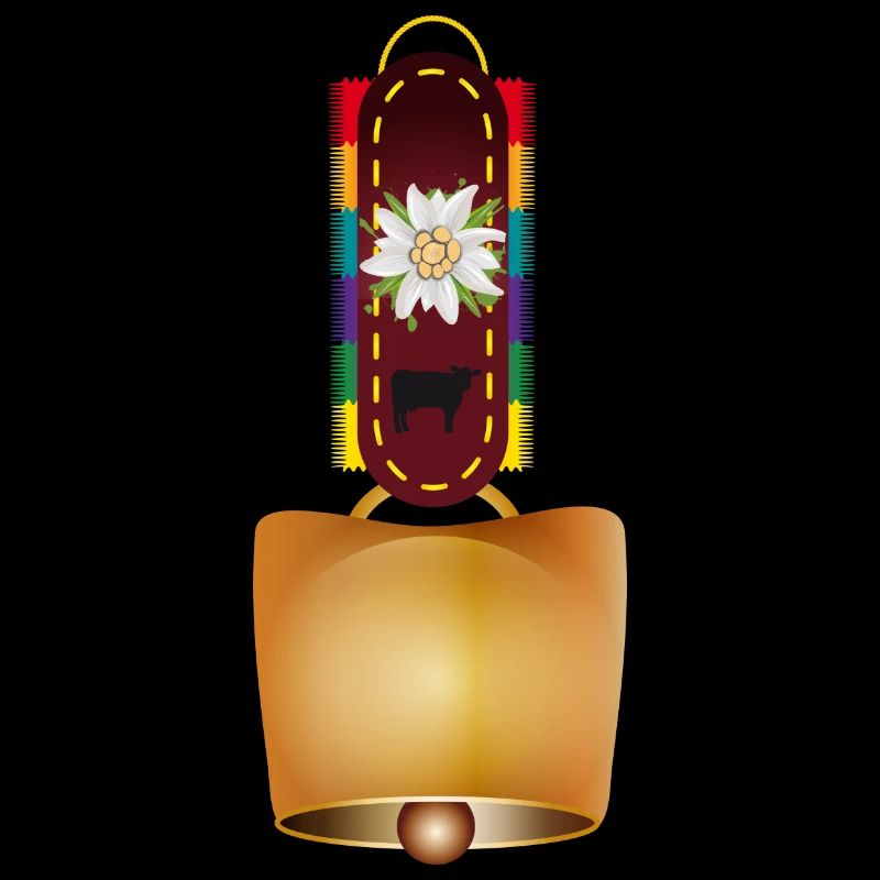 cloche décorée et fleur d'edelweiss