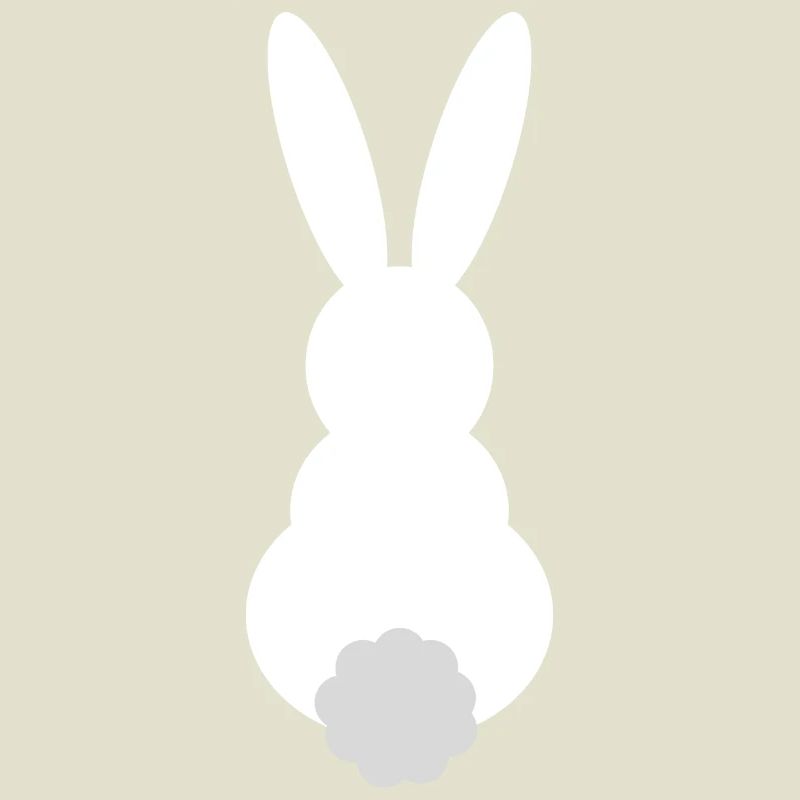 Silhouette de lapin avec une queue duveteuse