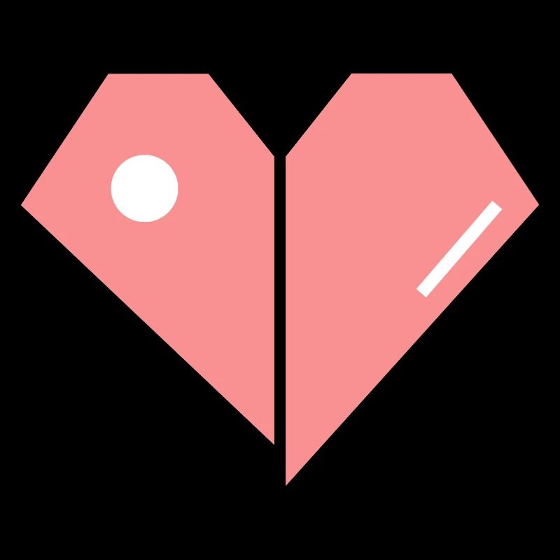 Cœur rose brisé – Forme abstraite