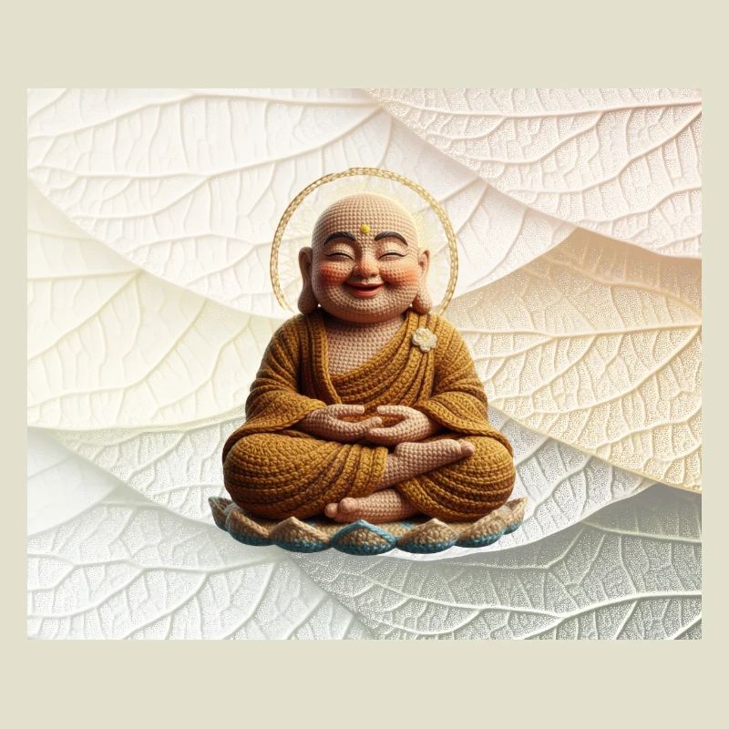 Buddha on leaf pattern