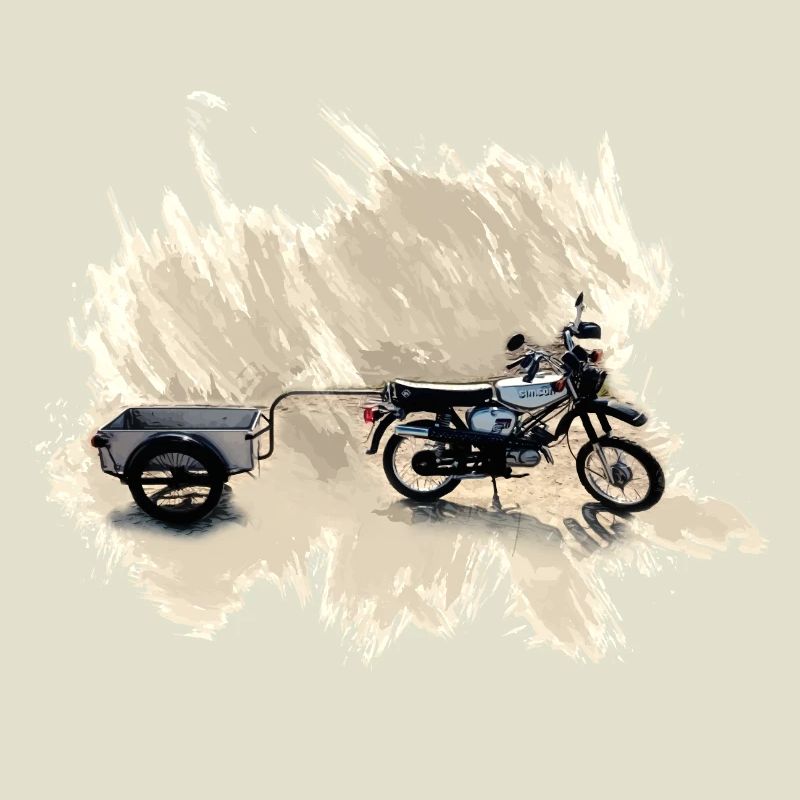Simson S 51 Enduro with trailer