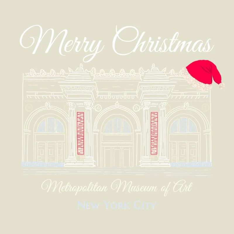 Noël à New York, dessin à la main du musée d’art