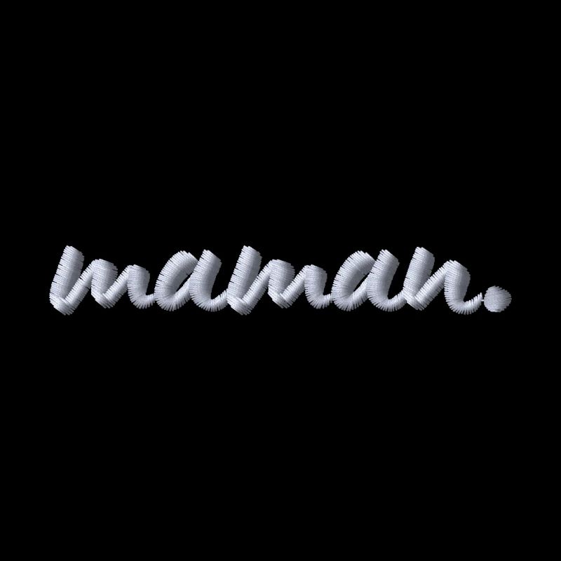 Lettrage Maman blanc brodé